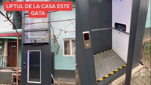 Nu este o glumă! Un bărbat a devenit viral, după ce și-a construit propriul lift în fața casei: „Asta înseamnă să fii român”