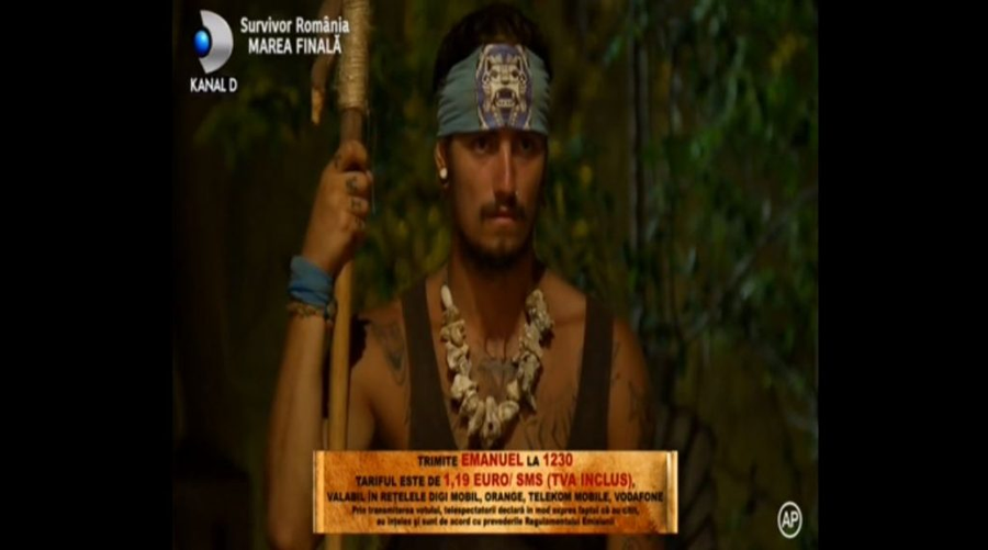 Dacă vreți ca Emanuel Neagu să câștige primul sezon al emisiunii “Survivor România”, trimiteți textul “Emanuel” la 1230 © Kanal D
