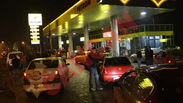 Protest cu maruntis la o benzinarie in Cluj