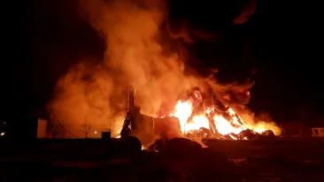 Incendiu puternic în Ilfov, arde o hală de producție! A fost transmis mesaj de avertizare a populație pe RoAlert