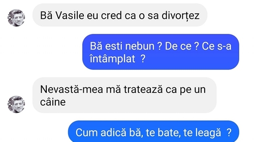 Bancul de seară | "Vasile, eu cred că o să divorțez"