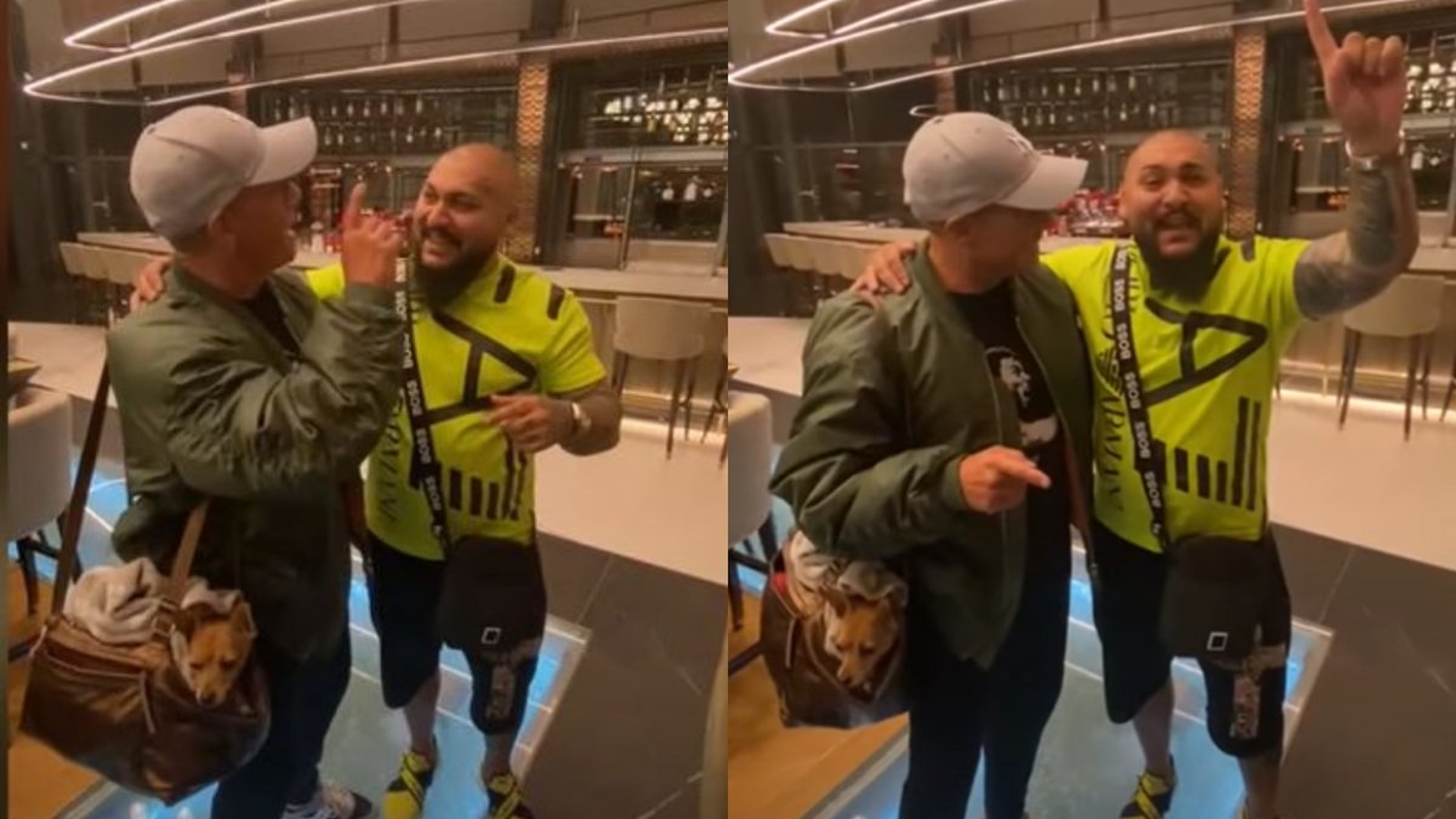 Imaginile momentului: Dani Mocanu și actorul Jean-Claude Van Damme, față-n față! Manelistul i-a făcut o dedicație live în holul unui hotel. FOTO & VIDEO