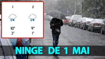 Orașele din România în care sunt anunțate ninsori pe 1 Mai, potrivit meteorologilor Accuweather