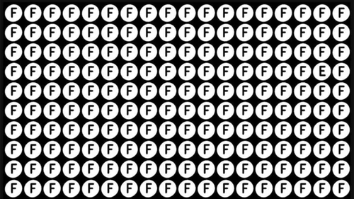 TEST IQ | Descoperiți singura litera diferită de "F", din acest tabel!
