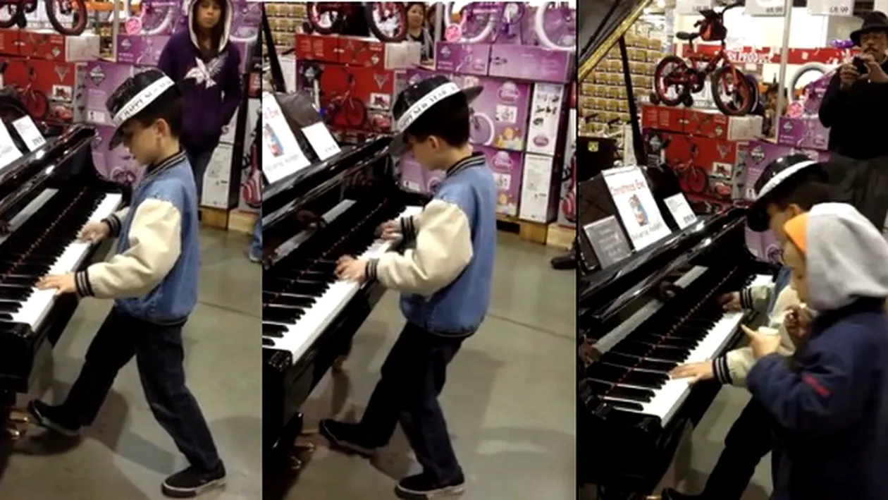 VIDEO Pustiul asta te va cuceri! Canta la pian ca un adevarat MAESTRU! Clipul a devenit viral pe internet