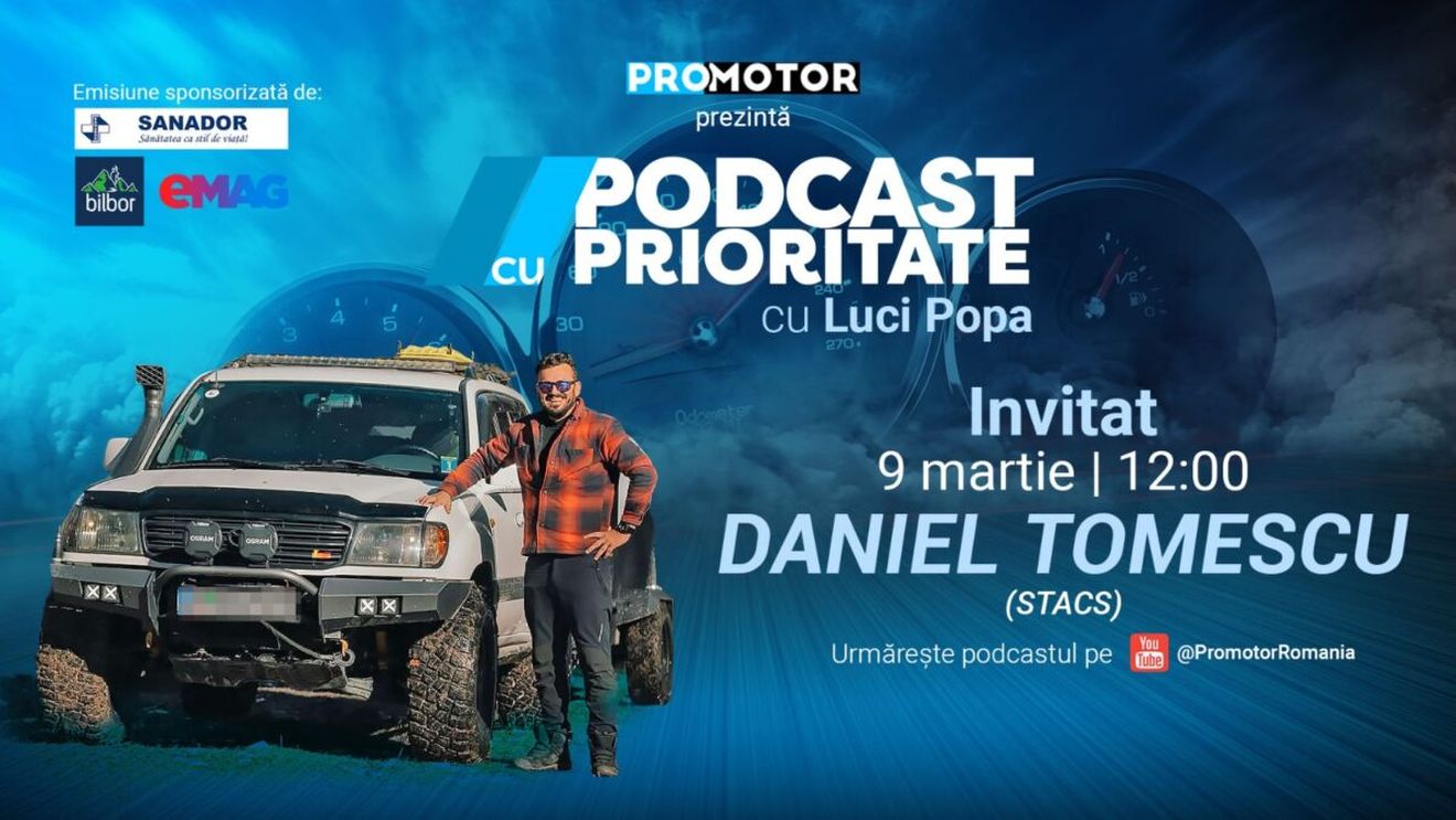 Daniel Tomescu (STACS) invitat la „Podcast cu Prioritate” #93 by ProMotor. Despre Nissan Silvia, BMW E46, drift, off road și proiecte în 2026