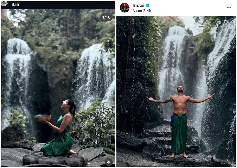 Alexandra si Florin Ristei s-au fotografiat în același loc