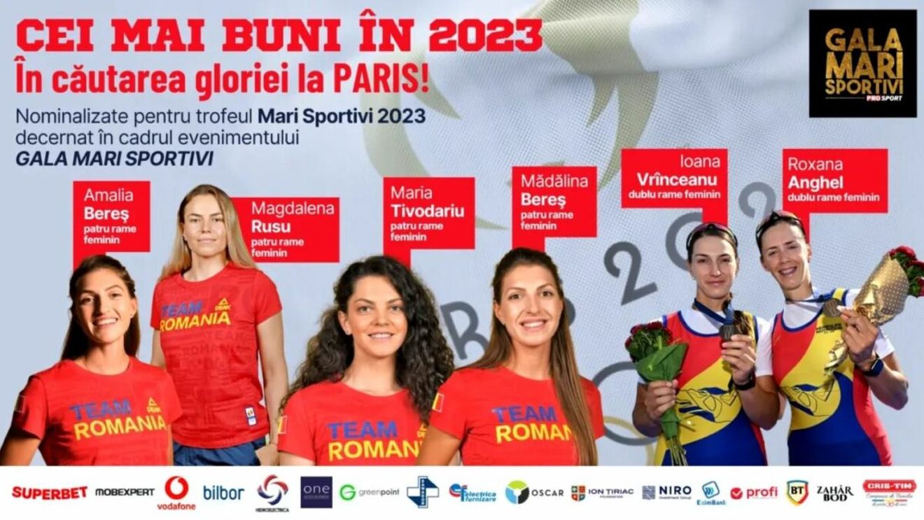 Gala Mari Sportivi ProSport 2023. Canotoarele de la patru rame și dublu rame feminin au un singur obiectiv: medalia de aur la Jocurile Olimpice de la Paris