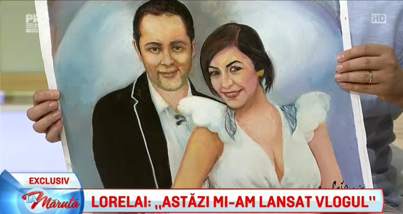 Lorelai i-a dăruit lui Cătălin Măruţă un tablou ce îi înfăţişează pe realizatorul TV şi pe soţia acestuia, Andra