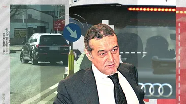 Gigi Becali, “spectacol” la Palat. Cu telefonul lipit de ureche, a apărut la volanul unui Q7 țiplă și a trecut „discret” peste linia continuă