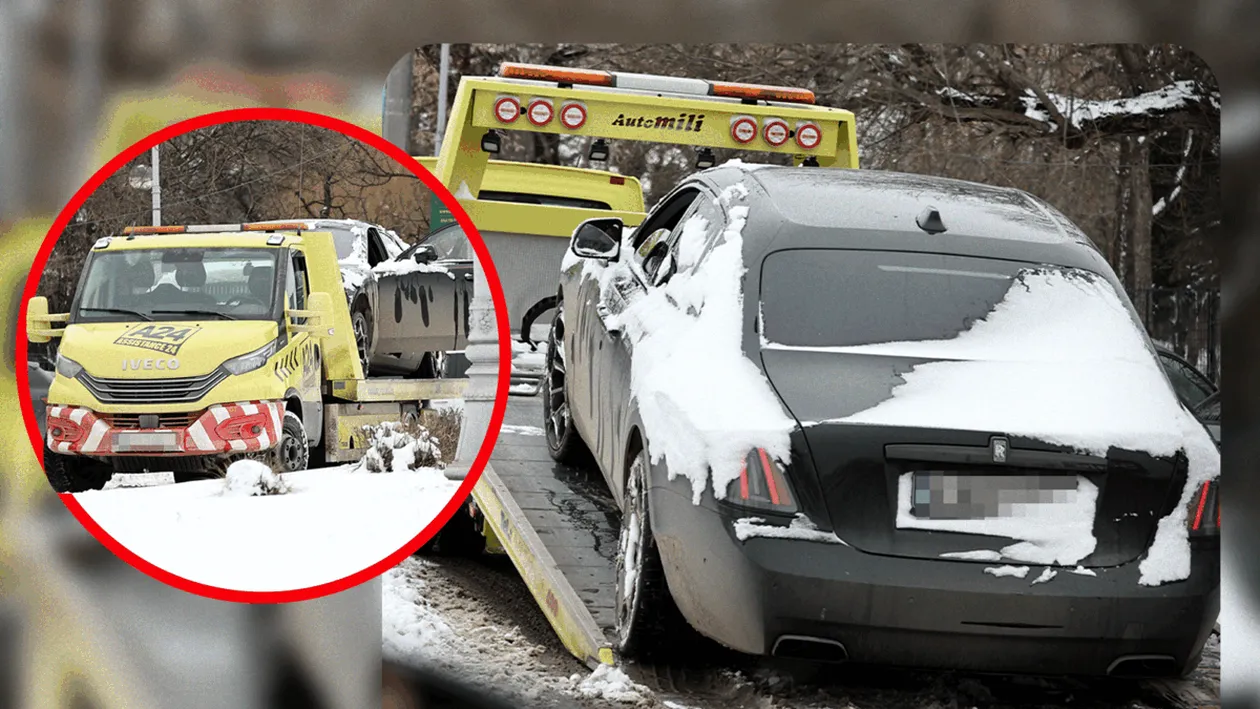 Rolls-ul lui Pescobar a zis „pas” la zăpadă! Iarna nu-i ca vara...