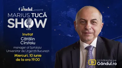 Marius Tucă Show începe miercuri, 10 iunie, de la ora 19.00, live pe Gândul. Invitat: Cătălin Cîrstoiu