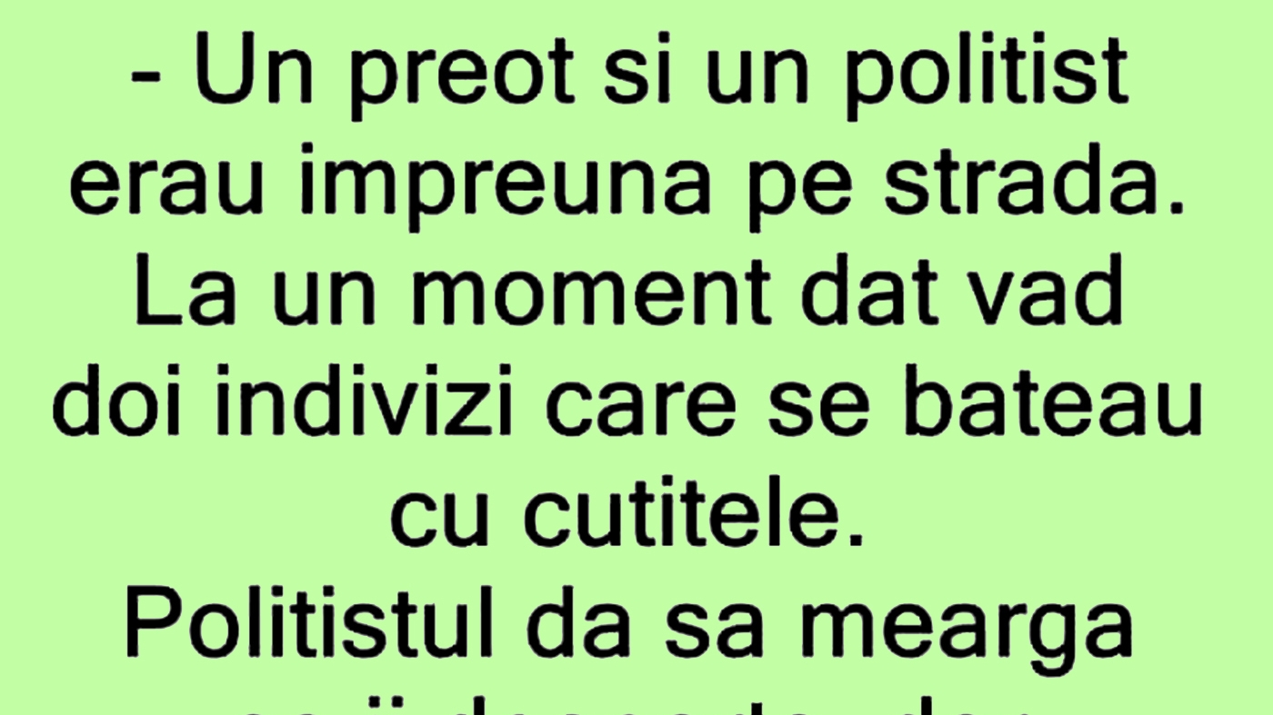 BANC | Un preot și un polițist erau împreună pe stradă