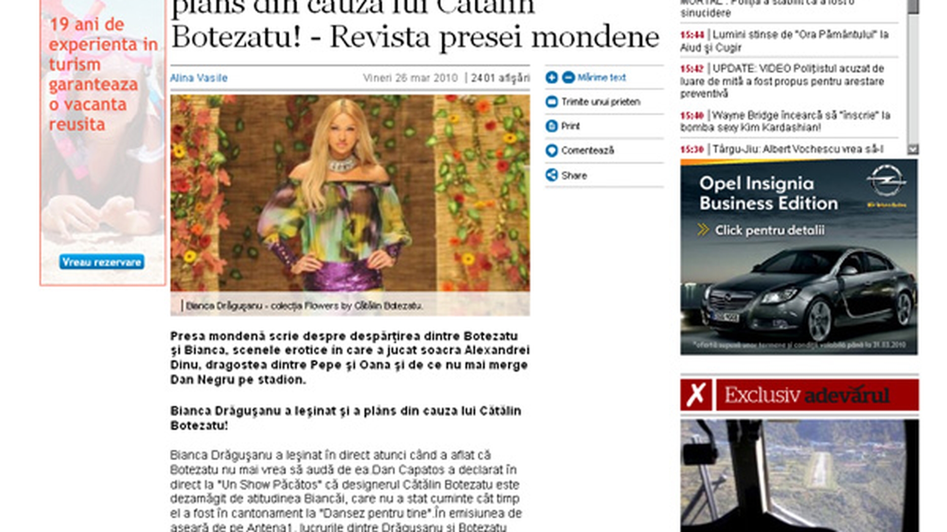 Exclusivitatea CANCAN - "Bianca l-a inselat pe Bote cu printul Cristea" -  preluata de toata presa din Romania!