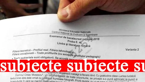 Limba și literatrura română. Subiecte BAC 1 iulie 2019