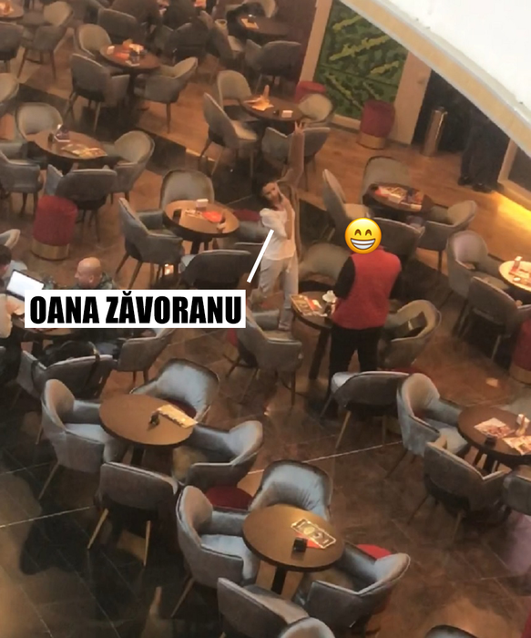 Oana Zăvoranu și companionul pleacă de la cafenea