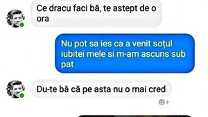BANC | ”A venit soțul iubitei mele și m-am ascuns sub pat”