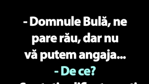 BANC | "Domnule Bulă, ne pare rău, dar nu vă putem angaja"