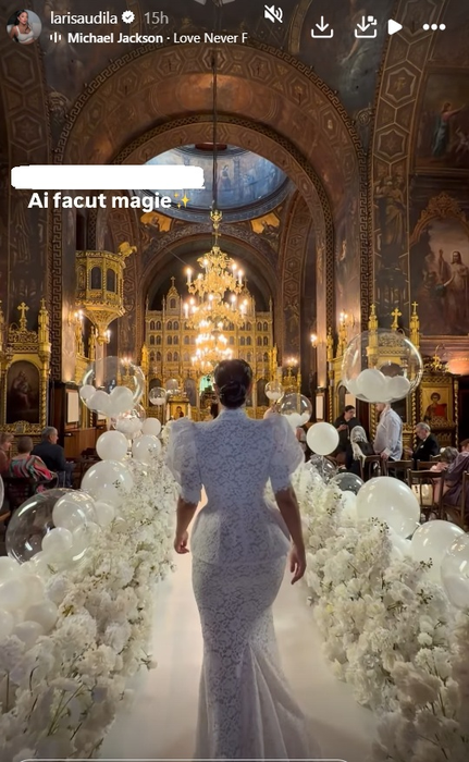 Larisa Udilă și-a botezat fiica! Imagini de basm de la slujbă și party: Andra Măruță și Theo Rose au încins ringul de dans pentru invitați