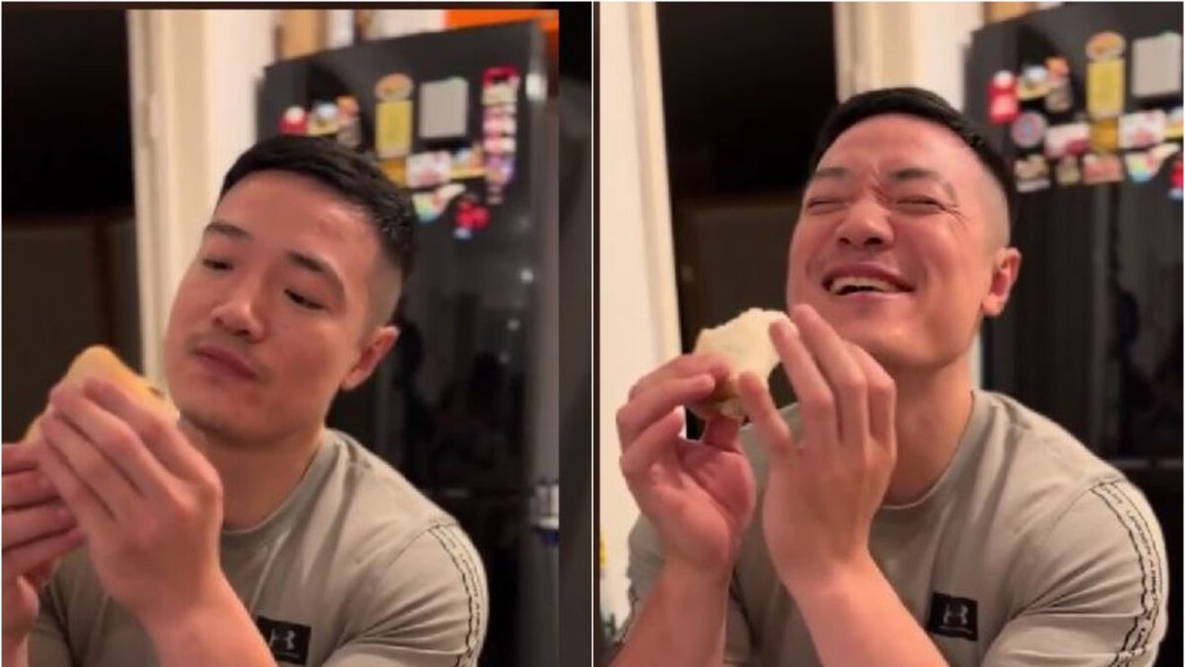 Reacția virală a unui chinez, după ce a mâncat salată de vinete pentru prima oară. VIDEO