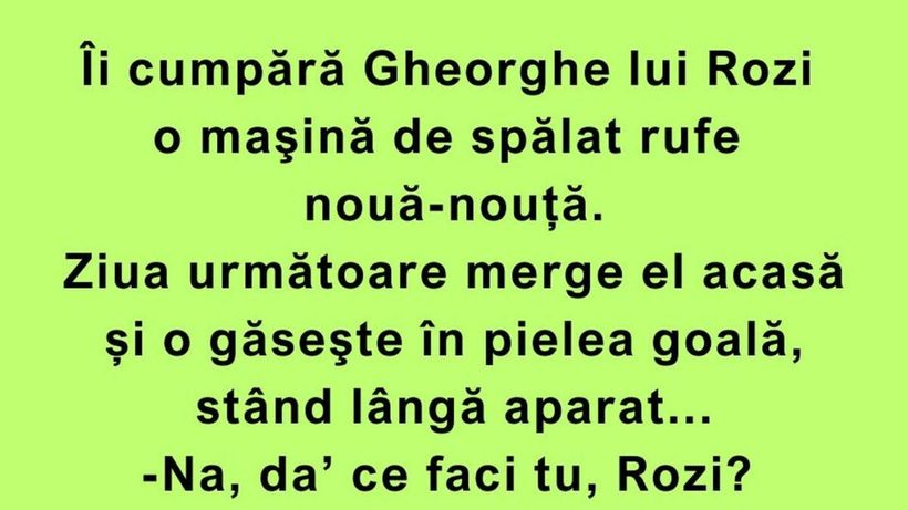 BANC | Cum folosește Rozi a lui Gheorghe mașina de spălat