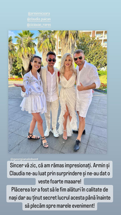 Armin Nicoară și Claudia Puican s-au căsătorit. Cum au arătat în ziua cea mai cei doi îndrăgostiți