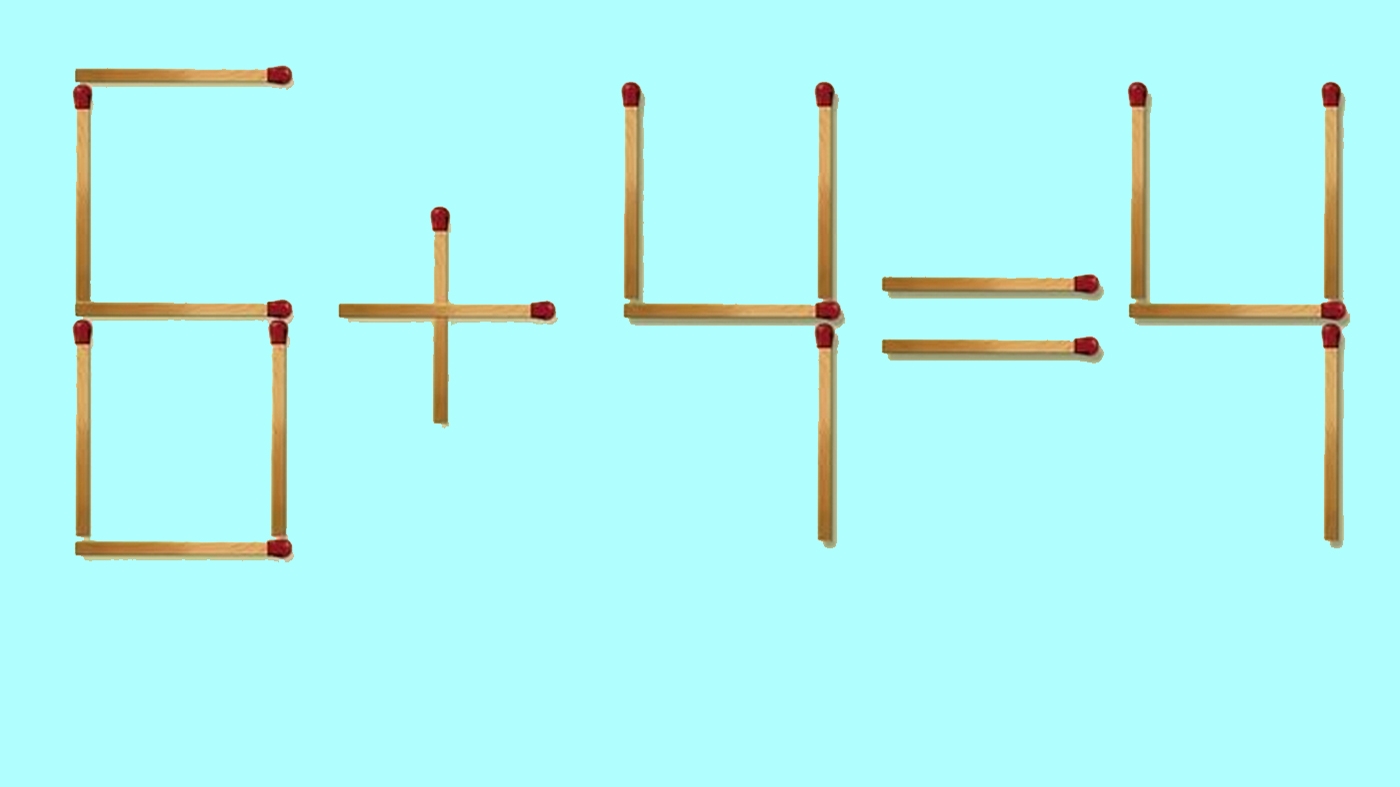 Test de inteligență | Corectați 6 + 4 = 4, mutând doar un chibrit! Geniile găsesc toate cele 3 soluții