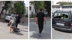 O femeie a fost bătută cu ranga în plină stradă, în stațiunea Mangalia! Imagini șocante