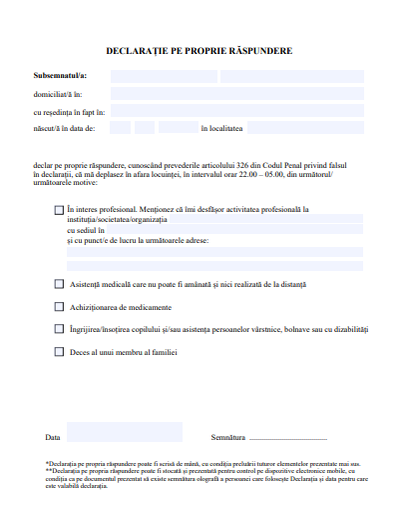 Declarație pe propria răspundere