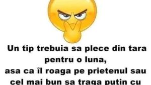 Bancul zilei. Un tip plecat în străinătate primește o telegramă: „Bărbatul care venea la nevastă-ta...”