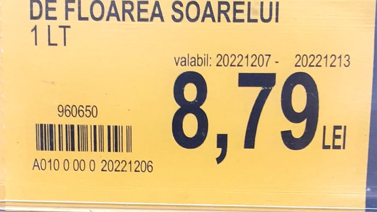 Unde se vinde cel mai ieftin ulei de floarea soarelui din România. Costă 8.79 lei sticla de un litru!