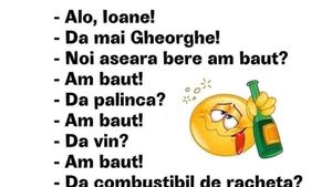 BANC | Gheorghe îl sună pe Ion după o noapte de beție: "Noi aseară bere am băut?"