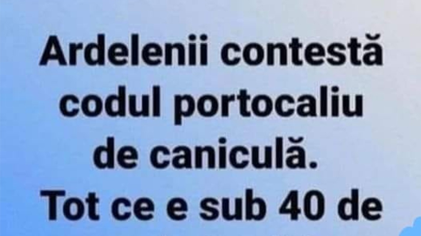 BANCUL ZILEI | Ardelenii contestă codul portocaliu de caniculă