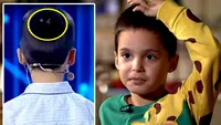 Sunt un geniu pentru că m-am născut cu un semn pe cap Avem imaginile: Care este semnul unic al lui Theodor Marcu, băiețelul care a primit Golden Buzz de la Andi Moisescu la Românii au Talent de la Pro TV