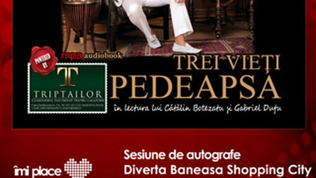 Designerul isi lanseaza astazi audiobook-ul Trei vieti. Pedeapsa!