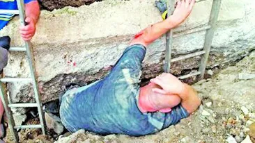 Accident teribil pentru un britanic! Blocat 40 de minute sub doua tone de beton
