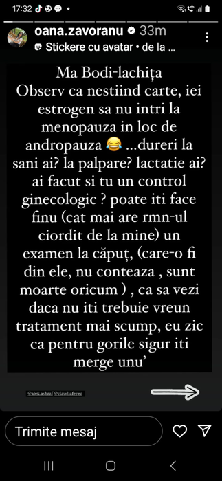 Oana Zărvoranu, replica dură pentru Alex Bodi
