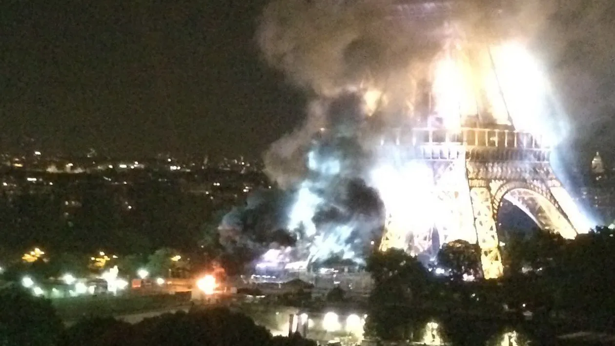 Panică la Paris, imediat după carnagiul din Nisa! Turnul Eiffel învăluit de un nor negru de fum
