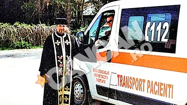 Marian Stanciu este omul 2 in 1: lucreaza pe ambulanta cu trusa medicala si cu aceea pentru spovedanie. Preotul - paramedic