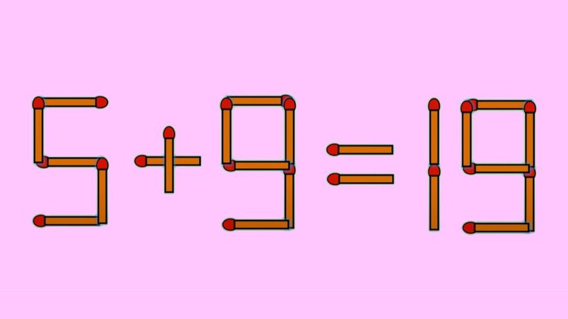 Test IQ exclusiv pentru genii | Corectați 5 + 9 = 19, mutând un singur chibrit