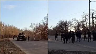 Imagini virale | Momentul în care un soldat rus se predă, cu tot cu tanc, în fața ucrainenilor. Ce le-a cerut