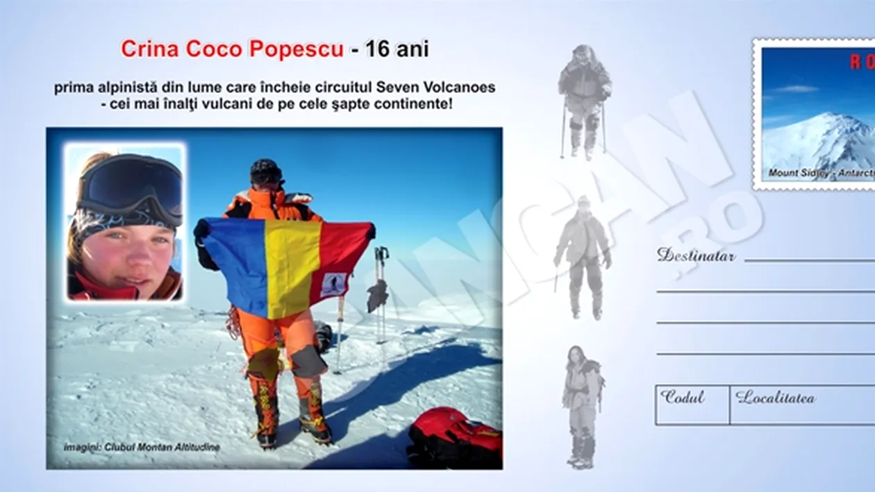 Celebra alpinista Crina Coco Popescu va fi facuta timbru!