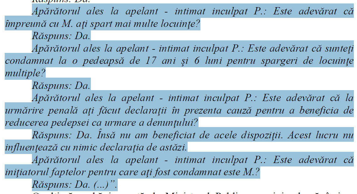Roșu Alexandru recunoaște că a făcut denunțul pentru a obține reducerea pedepsei