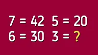 Test de inteligență exclusiv pentru genii | Dacă 7=42, 6=30 și 5=20, atunci 3=?
