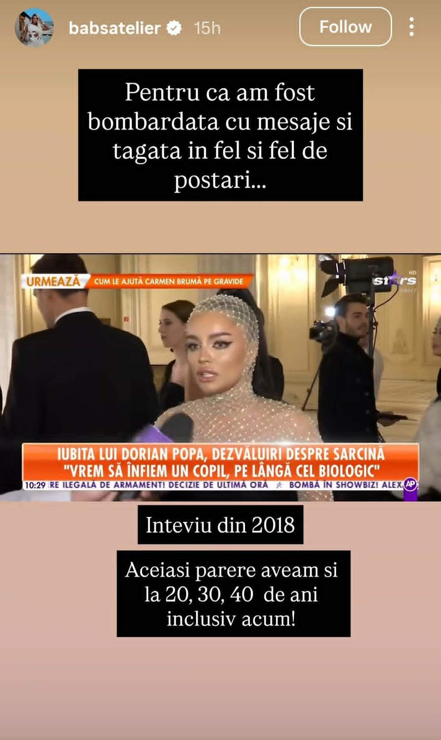 Babs,noi detalii despre căsătoria cu Dorian/ (Sursa: Instagram)