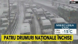 Patru drumuri nationale, inchise. Frontiera cu Bulgaria ar putea fi, de asemenea, inchisa
