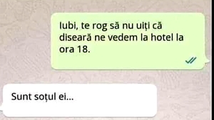 BANC | "Iubi, să nu uiți că diseară ne vedem la hotel la ora 18"