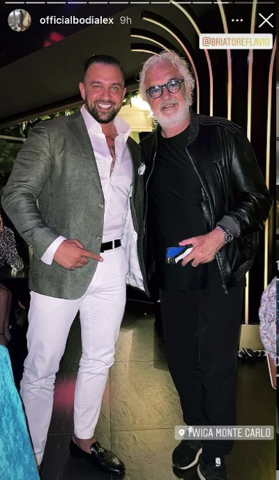 Alex Bodi alături de milionarul italian Flavio Briatore fostul soţ al lui Naomi Campbell şi Heidi Klum