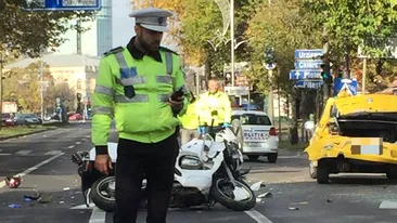 Accident pe Calea Victoriei! Un taximetrist a lovit un agent de poliţie