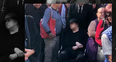 Soția maestrului, inertă în scaunul cu rotile! Imagini copleșitoare la funeraliile lui Alexandru Arșinel
